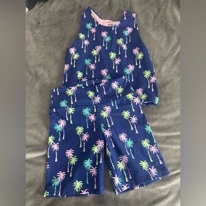 Crewcuts Navy Shorts and tank set with Palm Tree Print